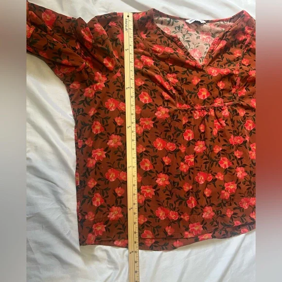 Sonoma Corduroy Peasant Blouse
Womens 4X Brown Fall Floral V Neck Top - Picture 9 of 12